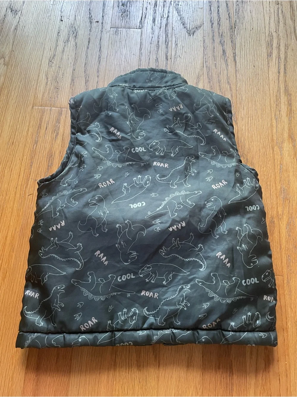 Brooklyn Boys Green Dinosaur Puffer Vest toddler 3T